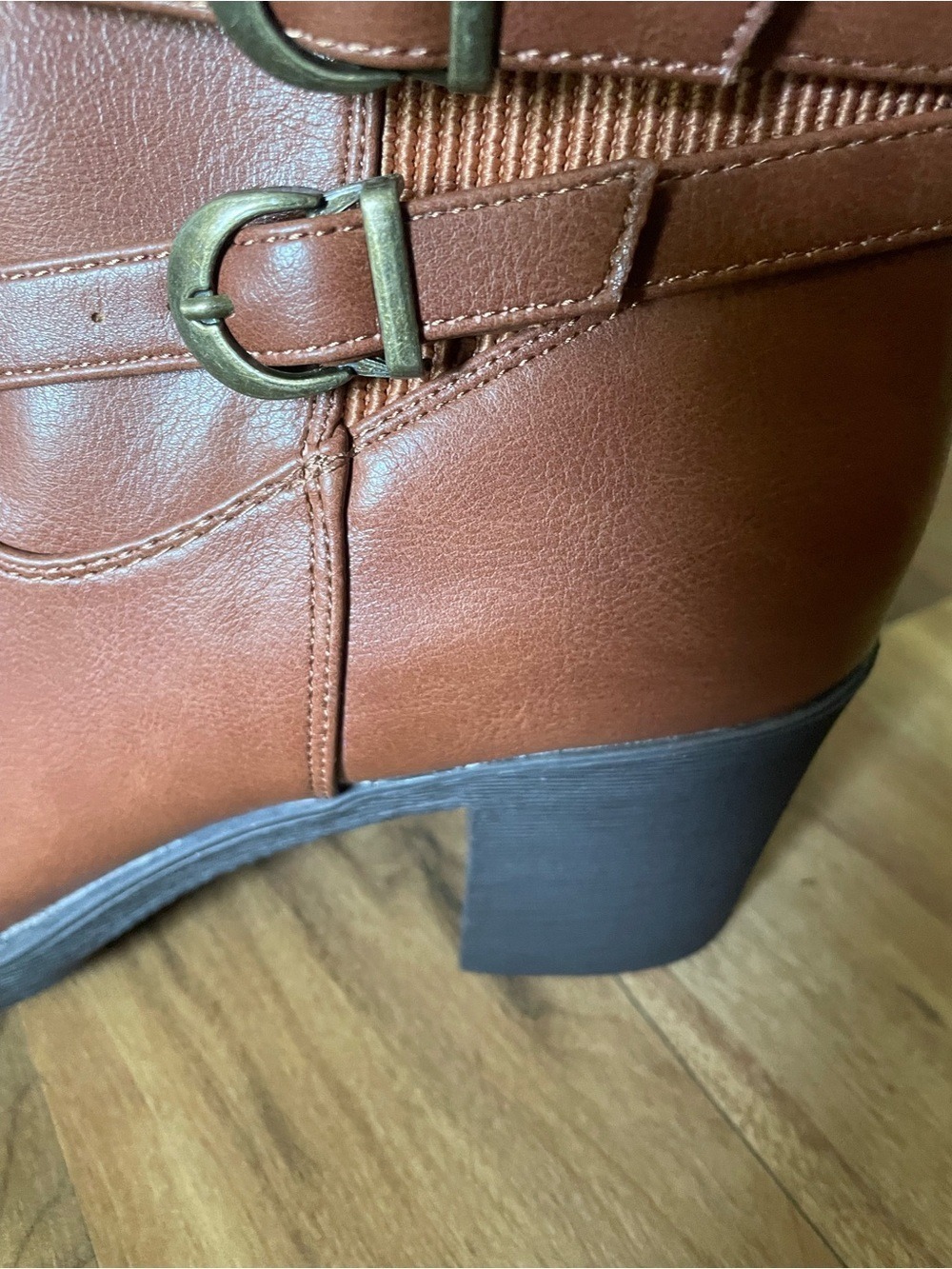 Gabylou Brown Knee-High Block Heel Boots Size 42 Wide Calf - Picture 9 of 12